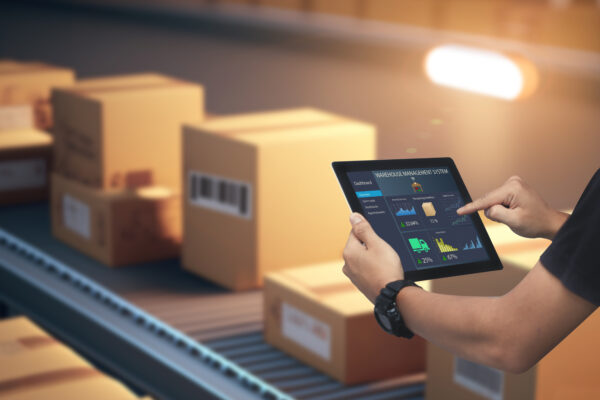 Smart Warehouse,Inventory management system concept Manager usin
