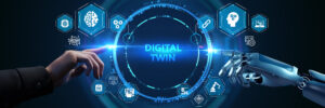 Digital twin industrial technology and manufacturing automation technology d illustration