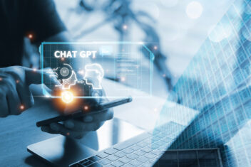 Chatbot Chat with AI, Artificial Intelligence man using technology smart robot AI, artificial intelligence by enter command prompt for generates something, Futuristic technology transformation
