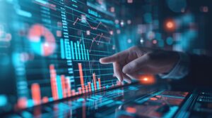 analyzing sales data and economic growth graph chart, Technology and icon customer global network connectio