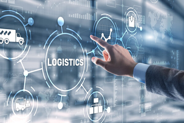 Logistic network distribution and transport concept Goods delivery