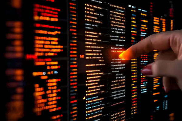 Big Data neural network in digital form A businesswoman's hand touching Introduction of artificial intelligence The future of cyberspace Science and innovation of technology