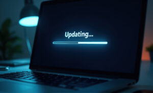 laptop computer with updating screen