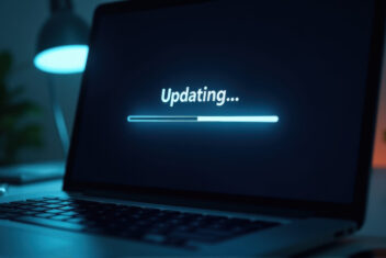 laptop computer with updating screen