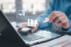 Enterprise resource planning concept, Enterprise Resource Management ERP software system for business resources plan presented